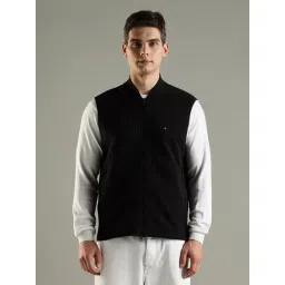 TOMMY HILFIGER Black Solid Regular Fit Cotton Jacket-picture-47