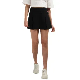 Tommy Hilfiger Black Viscose Solid Women Regular Fit Pleated Skirt-picture-16
