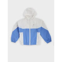 Tommy Hilfiger Blue & White Regular Fit Color Block Jacket-picture-16