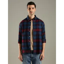 Tommy Hilfiger Blue Cotton Regular Fit Checks Shirt-picture-44