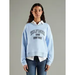 Tommy Hilfiger Blue Cotton Regular Fit Logo Printed Sweatshirt-picture-44