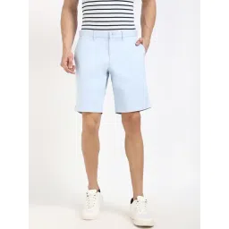 TOMMY HILFIGER Blue Cotton Regular Fit Solid Shorts-picture-26