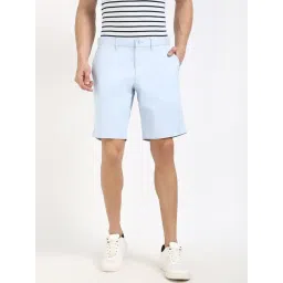 TOMMY HILFIGER Blue Cotton Regular Fit Solid Shorts-picture-19