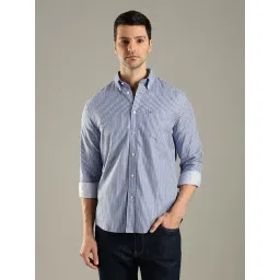 Tommy Hilfiger Blue Cotton Regular Fit Striped Shirt-picture-38