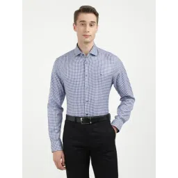Tommy Hilfiger Blue Cotton Slim Fit Checks Shirt-picture-13