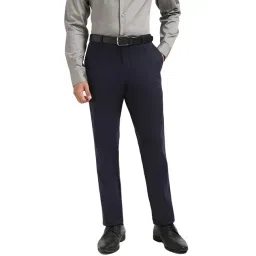 TOMMY HILFIGER Blue Polyester Regular Fit Solid Trousers-picture-48