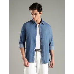 TOMMY HILFIGER Blue Regular Fit Twill Woven Shirt-picture-13