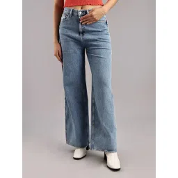 TOMMY HILFIGER Blue Wide Leg High Rise Jeans-picture-47