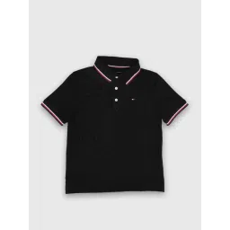 TOMMY HILFIGER Boys Black Solid Polo T-Shirt-picture-25