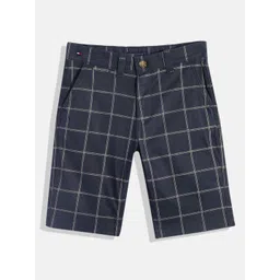 Tommy Hilfiger Boys Blue Checked Chino Shorts-picture-50
