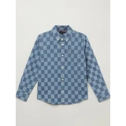 Tommy Hilfiger Boys Blue Cotton Printed Shirt-picture-28