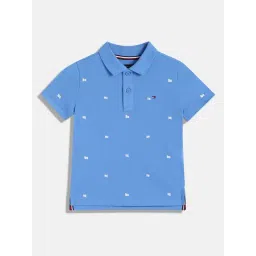 TOMMY HILFIGER Boys Blue Cotton Solid Polo T-Shirt-picture-27