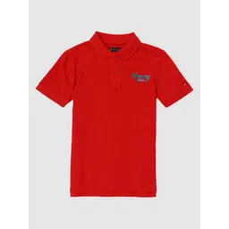 Tommy Hilfiger Boys Brand Logo Printed Polo Collar Cotton Regular Fit T-shirt-picture-38