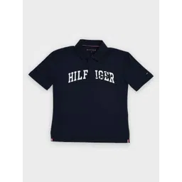 Tommy Hilfiger Boys Brand Logo Printed Polo Collar Relaxed Fit Cotton T-shirt-picture-29
