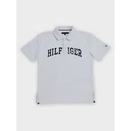 Tommy Hilfiger Boys Brand Logo Printed Polo Collar Relaxed Fit Cotton T-shirt-picture-20