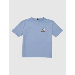 Tommy Hilfiger Boys Brand Logo Printed Round Neck Cotton Relaxed Fit T-shirt-picture-24