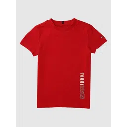Tommy Hilfiger Boys Brand Logo Printed Round Neck Cotton T-shirt-picture-31