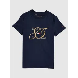 Tommy Hilfiger Boys Brand Logo Printed Round Neck Pure Cotton T-shirt-picture-27