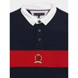 Tommy Hilfiger Boys Colourblocked Polo Collar Pure Cotton Relaxed Fit T-shirt image 4