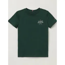 Tommy Hilfiger Boys Green Cotton Applique T-Shirt-picture-31