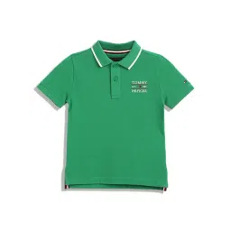 TOMMY HILFIGER Boys Green Cotton Embroidery Polo T-Shirt-picture-32