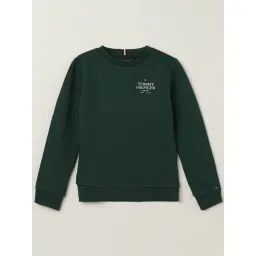 Tommy Hilfiger Boys Green Cotton Embroidery Sweatshirt-picture-29