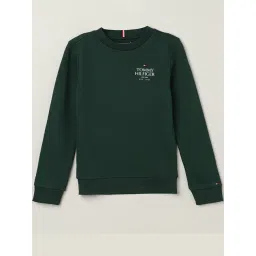 Tommy Hilfiger Boys Green Cotton Embroidery Sweatshirt-picture-31