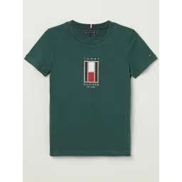 Tommy Hilfiger Boys Green Cotton Embroidery T-Shirt-picture-43