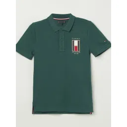 Tommy Hilfiger Boys Green Cotton Embroidery T-Shirt-picture-15