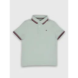 TOMMY HILFIGER Boys Green Cotton Solid Polo T-Shirt-picture-28