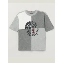 Tommy Hilfiger Boys Grey Cotton Colorblock T-Shirt-picture-17