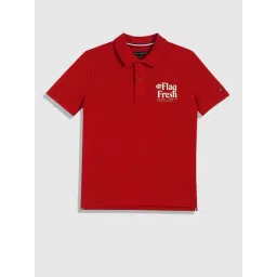 TOMMY HILFIGER Boys Medium Red Cotton Printed Polo-picture-19
