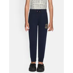Tommy Hilfiger Boys Navy Blue Straight Fit Logo Embroidered Joggers-picture-14