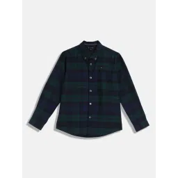 TOMMY HILFIGER Boys Navy Organic Cotton Checks Shirt-picture-11