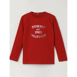 Tommy Hilfiger Boys Red Cotton Applique T-Shirt-picture-26