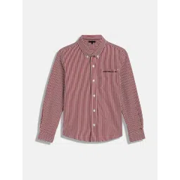TOMMY HILFIGER Boys Red Organic Cotton Solid Shirt-picture-41