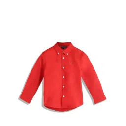 Tommy Hilfiger Boys Red Solid Regular Fit Shirt-picture-30