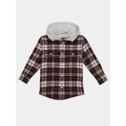 Tommy Hilfiger Boys Relaxed Fit Tartan Checked Hooded Casual Shirt-picture-13