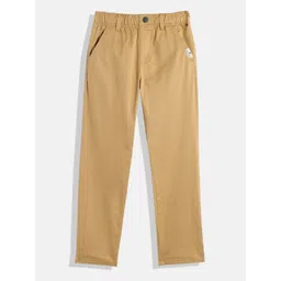 Tommy Hilfiger Boys Solid Regular Fit Mid-Rise Plain Woven Flat-Front Elasticated Chinos-image-5