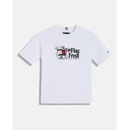 tommy hilfiger Boys Typographic Print Regular Fit Cotton Round-Neck T-Shirt-picture-49