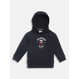 Tommy Hilfiger Boys Typography Printed Hooded Cotton Sweatshirt-picture-13