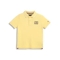 Tommy Hilfiger Boys Typography Printed Polo Collar Cotton T-shirt-picture-22