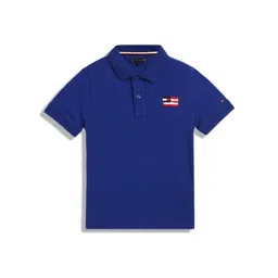 Tommy Hilfiger Boys Typography Printed Polo Collar Cotton T-shirt-picture-41