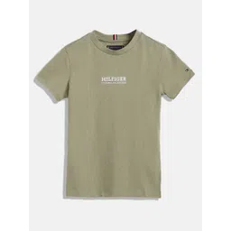 Tommy Hilfiger Boys Typography Printed Pure Cotton T-shirt-image-32