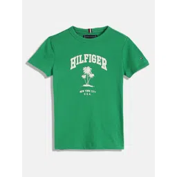 Tommy Hilfiger Boys Typography Printed Round Neck Cotton T-shirt-image-40