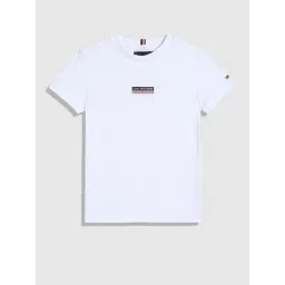 TOMMY HILFIGER Boys White Cotton Logo T-Shirt-picture-31