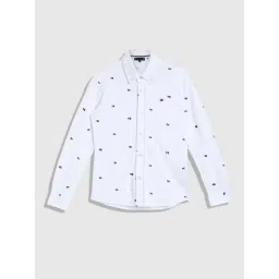 TOMMY HILFIGER Boys White Cotton Printed Full Sleeves Shirt-picture-10