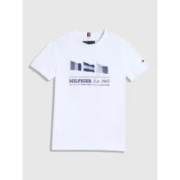 TOMMY HILFIGER Boys White Cotton Printed T-Shirt-picture-31