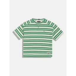 TOMMY HILFIGER Boys White Cotton Striped T-Shirt-picture-37