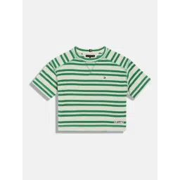 TOMMY HILFIGER Boys White Cotton Striped T-Shirt-picture-35
